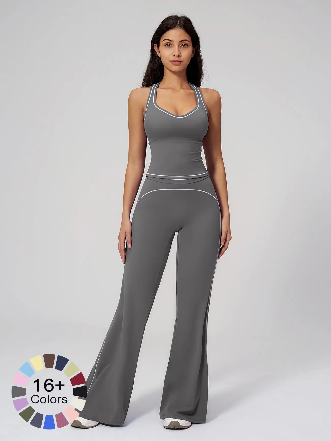 Women's Yoga Set with Dual Shoulder Straps, High-End Feel Sportswear