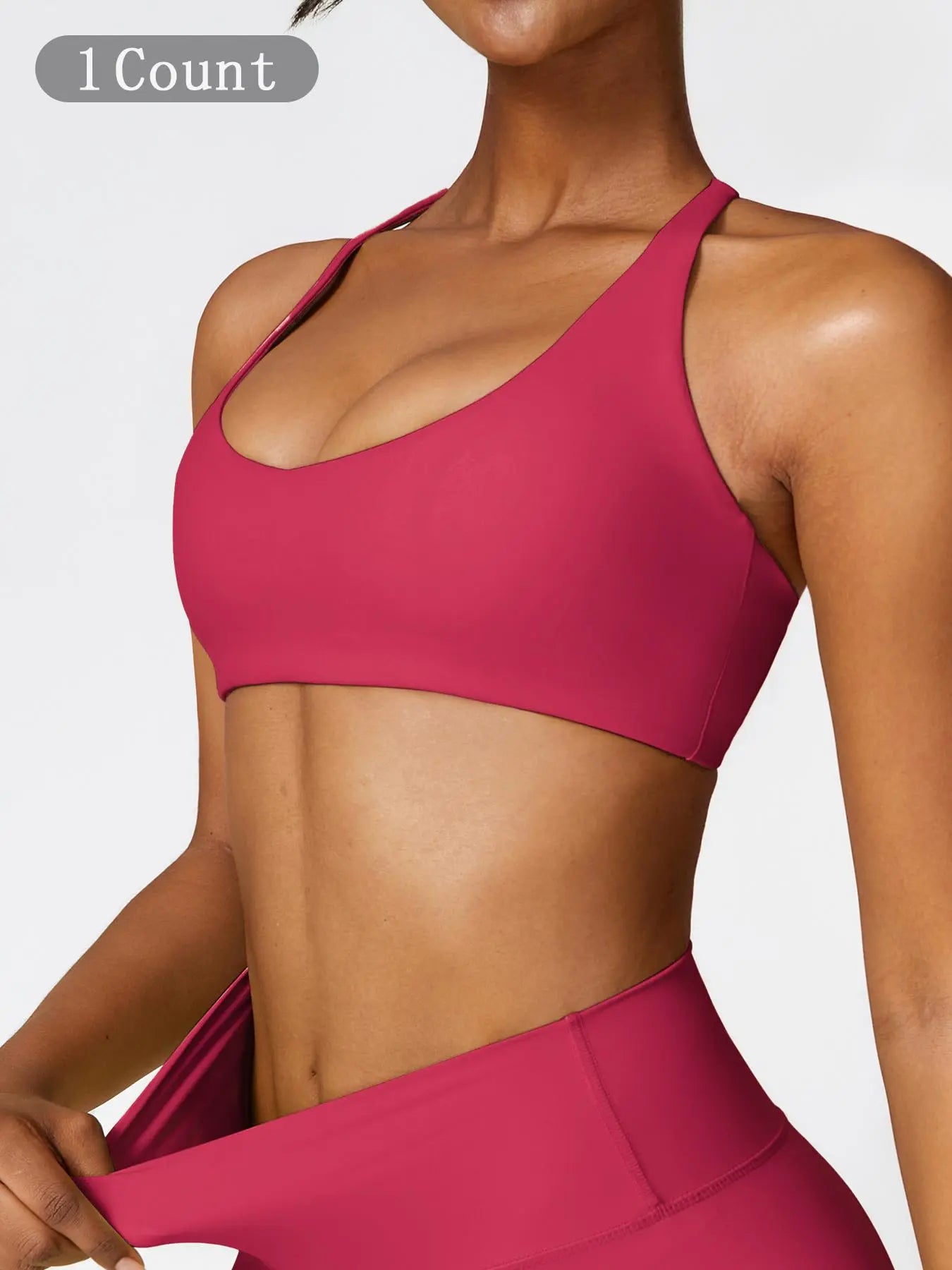 Women's Solid Wireless Sports Bra, Breathable Comfortable Sports Bra