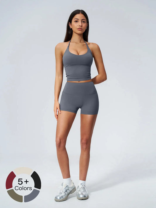 Women's Yoga Set with Padded Bra, Backless High-Waisted Quick-Dry Sportswear - image 2