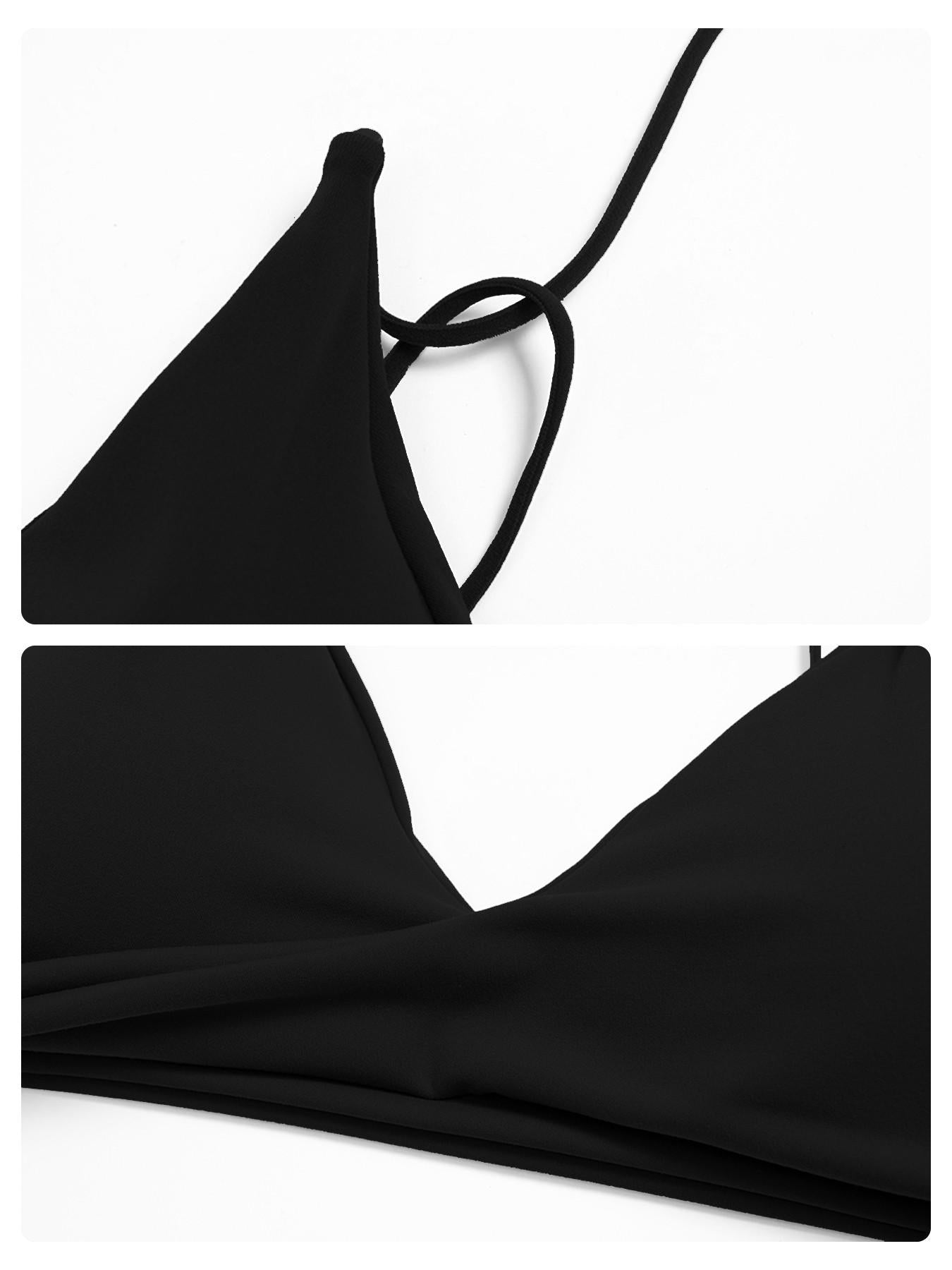 Women's V-Neck Sports Bra, Fine Strap Backless Design - image 13