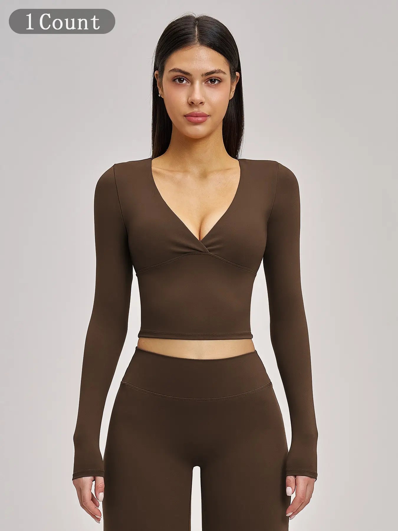 Women's Long Sleeve Yoga Top, European & American Style Spring Summer Pilates Workout Shirt