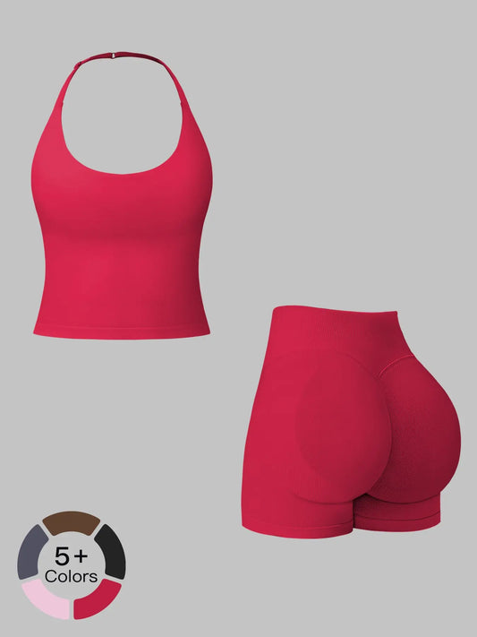 Seamless Athletic Yoga Set Neckline Back Beauty Lift Butt Tight Outdoor Running Fitness Two-Piece Women's - image 2