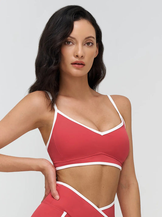Women's Colorblock Yoga Bralette, Dual Shoulder Straps Design - image 3