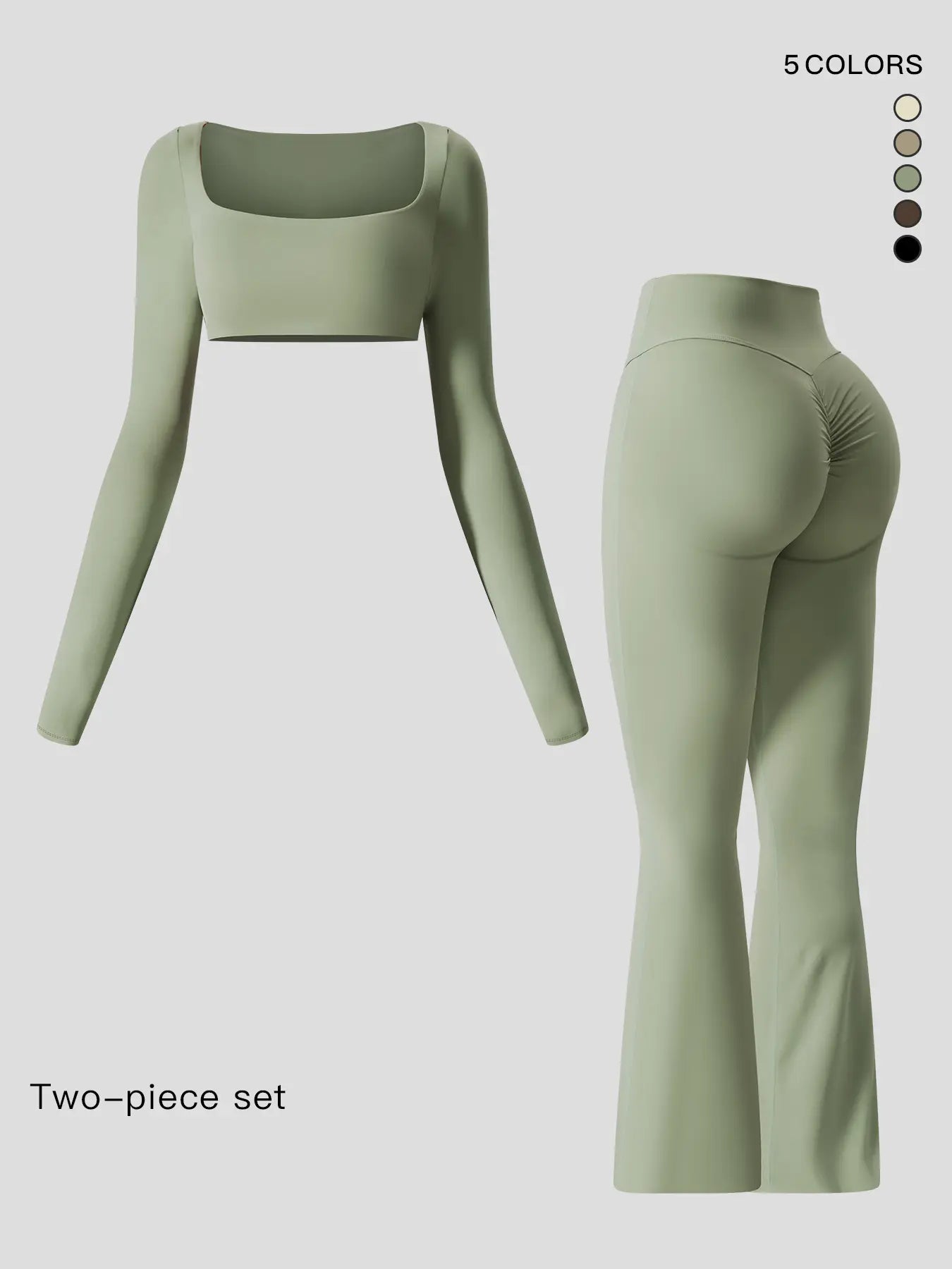 Women's Spring & Fall Shockproof Long Sleeve Yoga Set, Quick-Dry Tight-Fitting Leggings Fitness