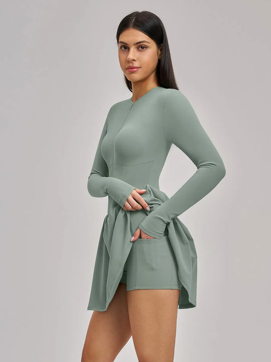 Nude Feel Two-Piece Tennis Skirt, Anti-Slip Inner Layer - image 4
