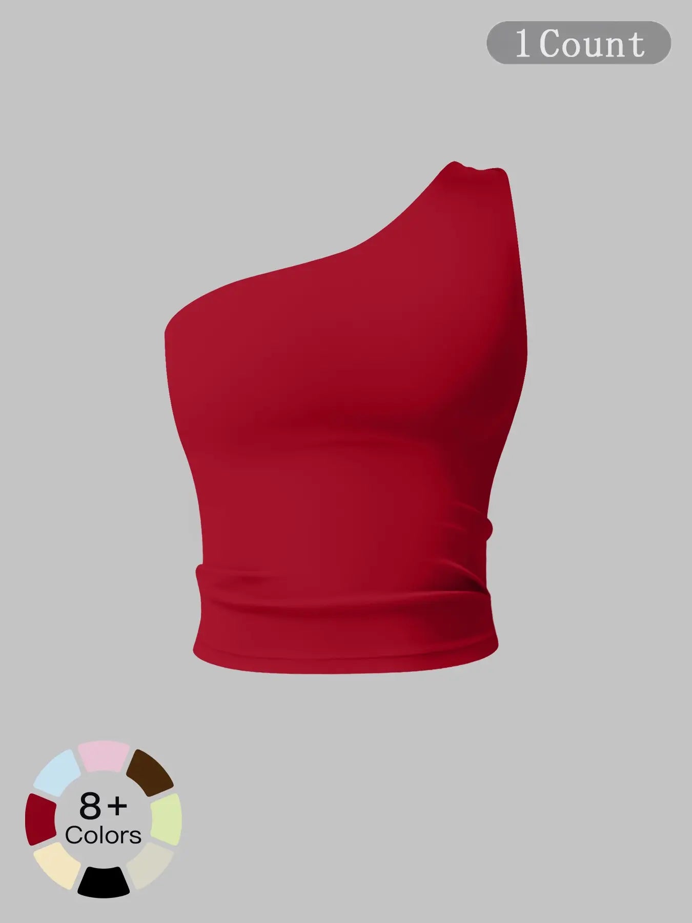Women's Solid Color One Shoulder Sports Bra, High Stretch Comfortable Breathable Quick Drying Yoga Bra