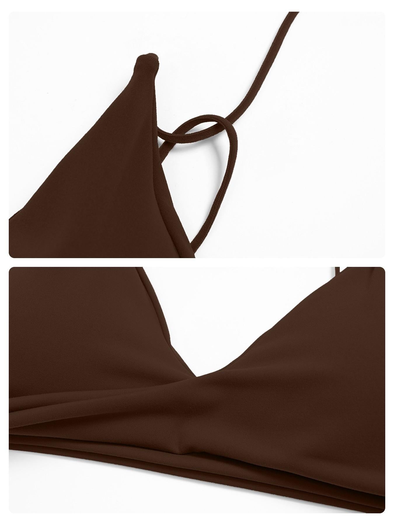 Women's V-Neck Sports Bra, Fine Strap Backless Design - image 13