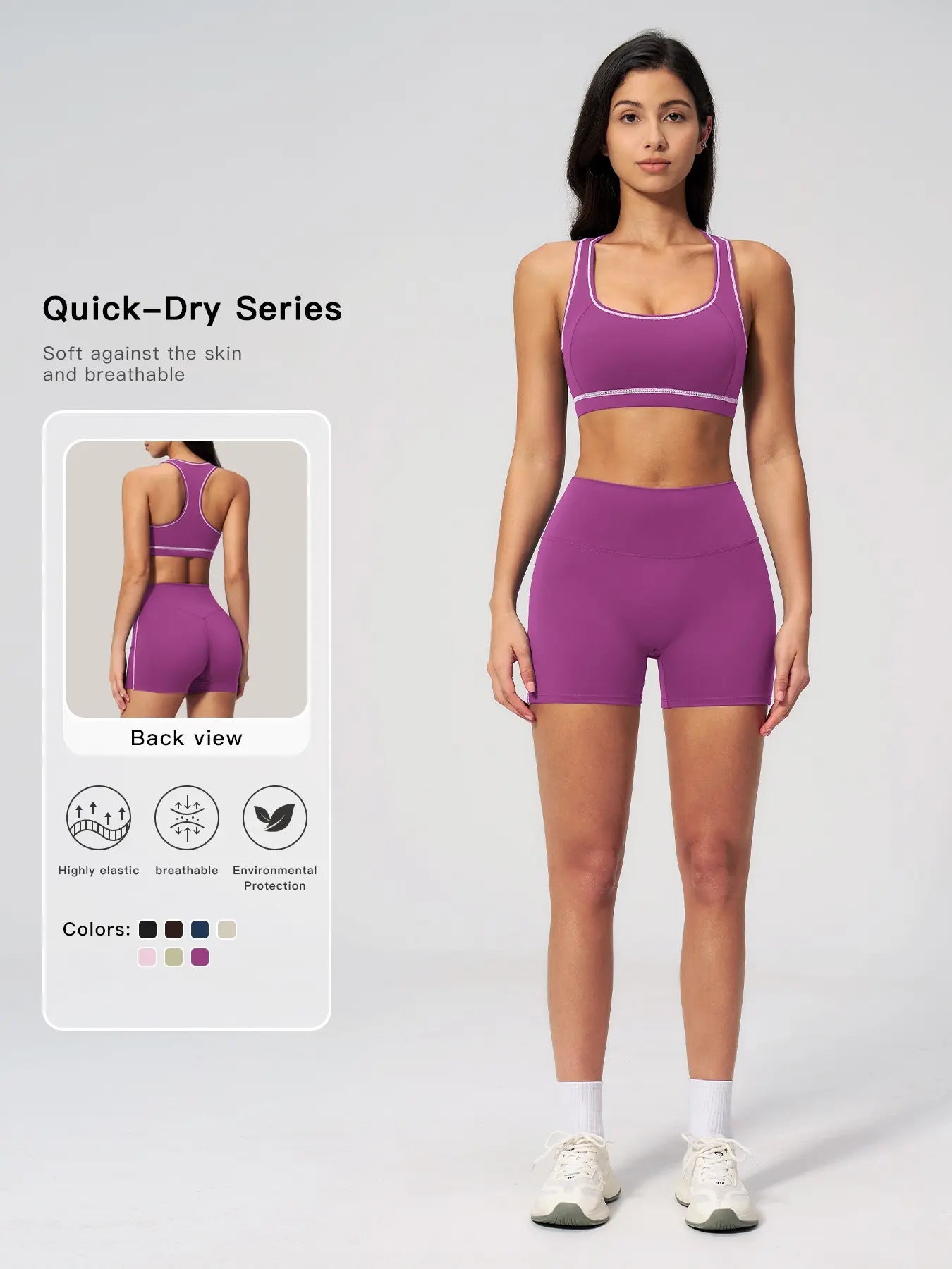 Two-Piece Colorblock Fleece Yoga Set, Sporty Patchwork Design