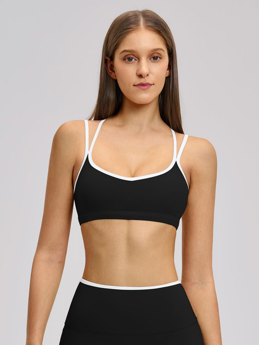 Colorblock Skin-Touch Sports Bra, Sporty Bra - image 9