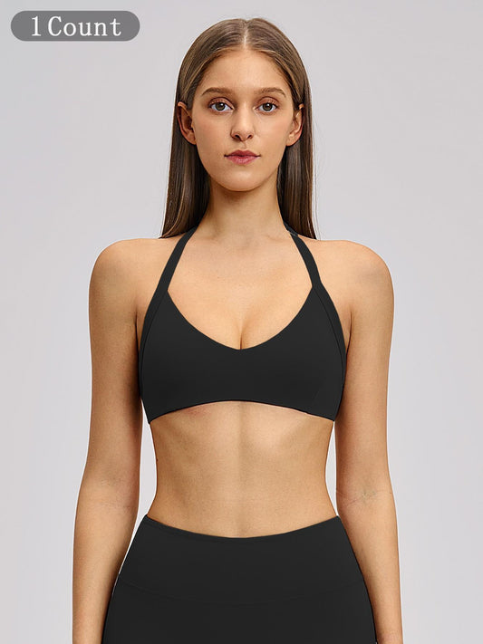 Cross-Border Plush Halter Sports Bra, Sporty Bra - image 11