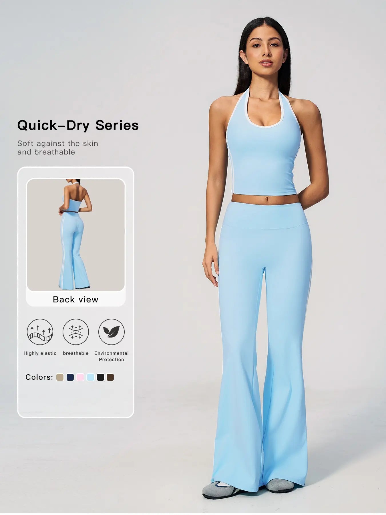 Bare Feel Sport Set, Colorblock High Waist Shaping Comfortable Outerwear - image 3