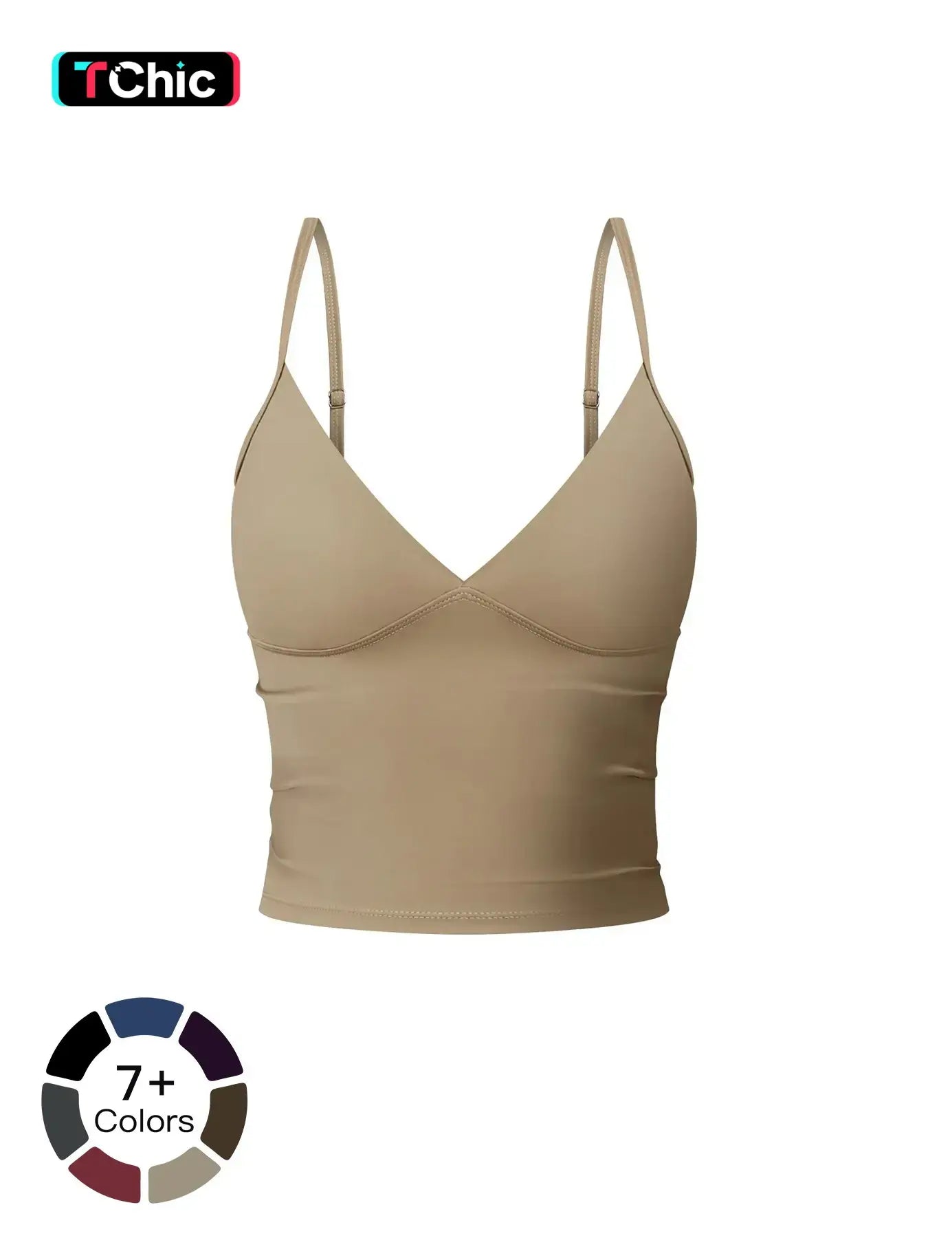 Women's Solid Color Sports Cami Top, Breathable Comfortable Sports Top