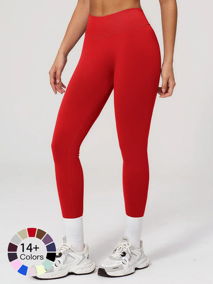 Seamless Peach Butt Yoga Pants, V-Shape Tight Fit Slimming Running Sports Quick-Dry Fitness Long Pants