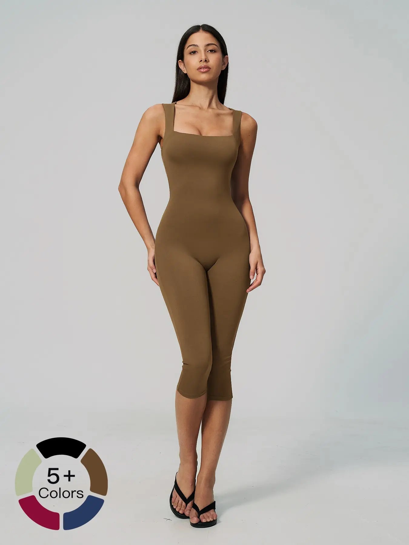Cross-Border Naked Feel One-Piece Yoga, Square Neck Backless Tight Fit Slimming Sculpting Jumpsuit…
