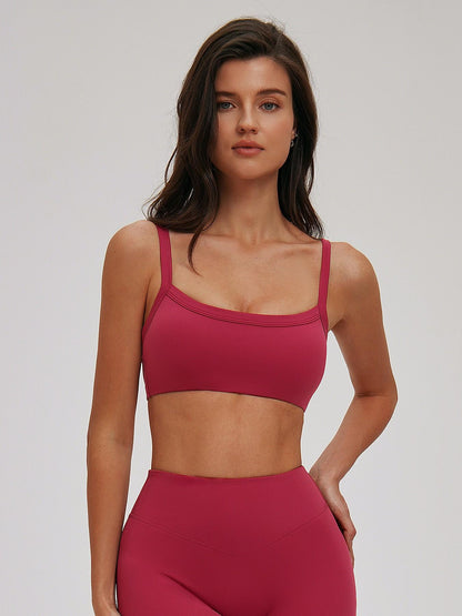 Cross-Border Textured Shoulder Straps Yoga Bra, Strappy Workout Bra - image 12