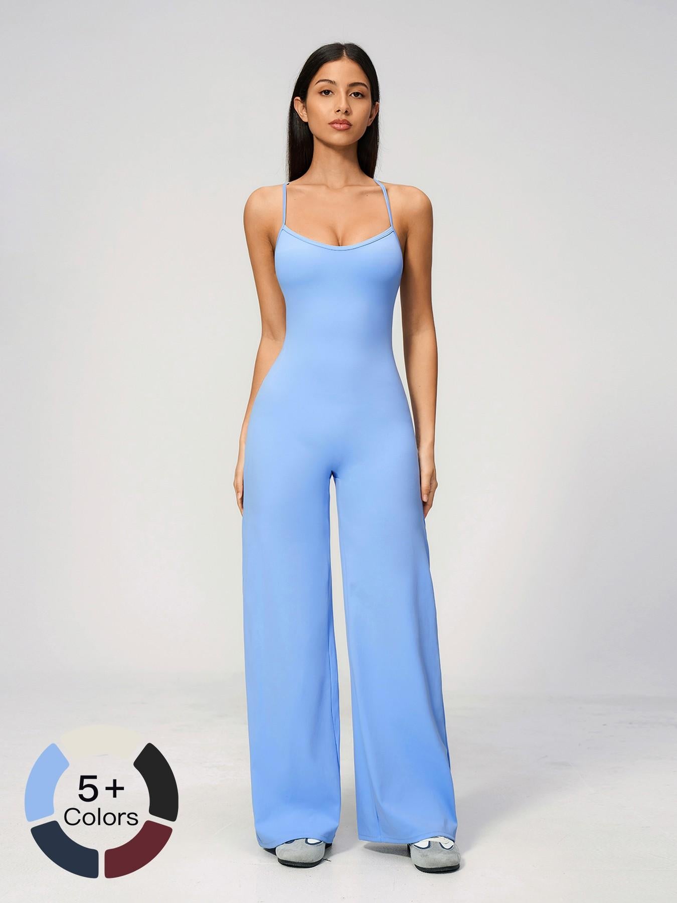 Cross Back Yoga Jumpsuit for Women, Sporty Style - image 13