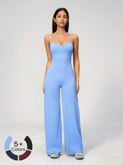 Cross Back Yoga Jumpsuit for Women, Sporty Style - image 13
