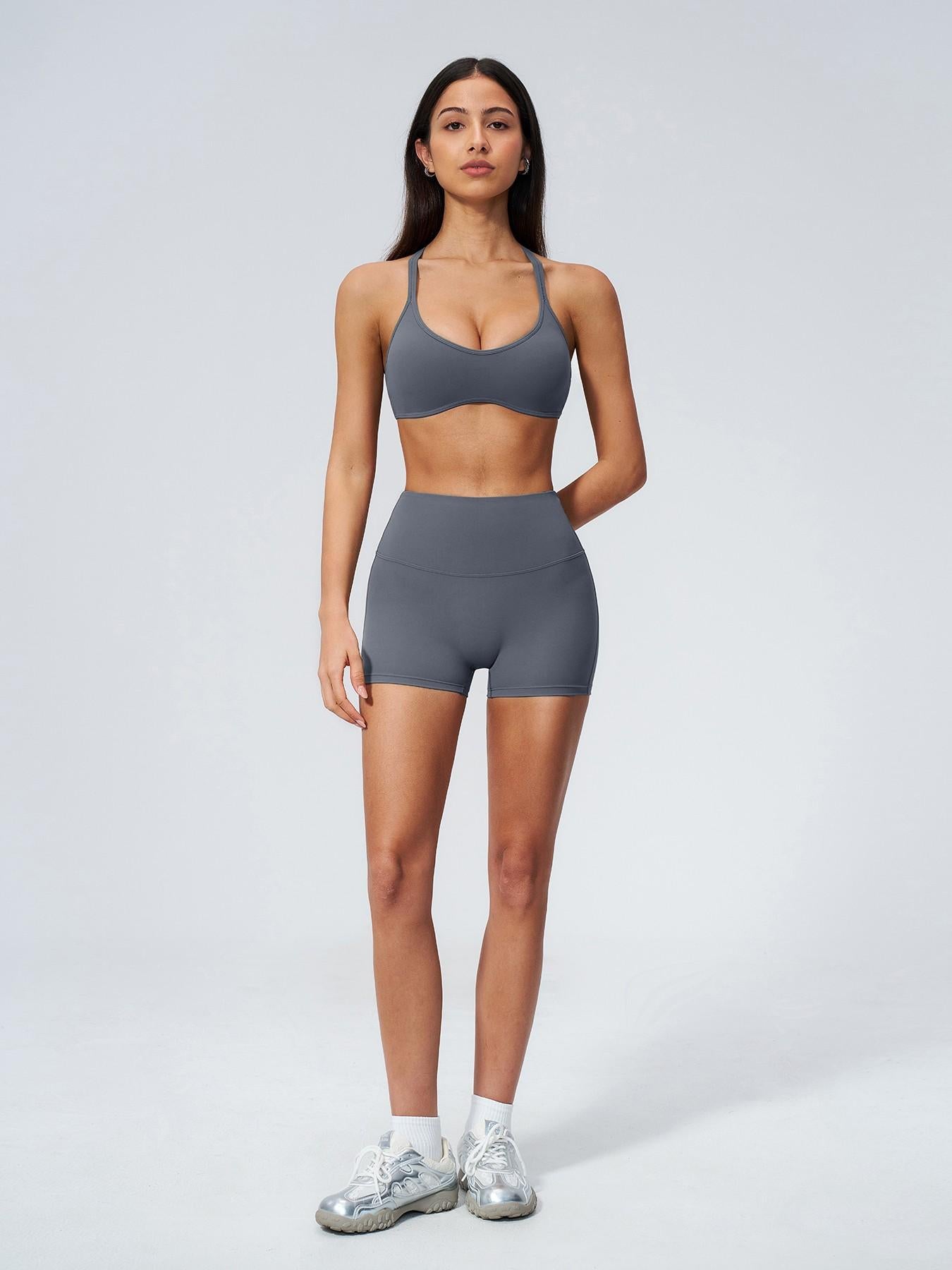 Women's High Waist Workout Set, Gym Shorts Top - image 14