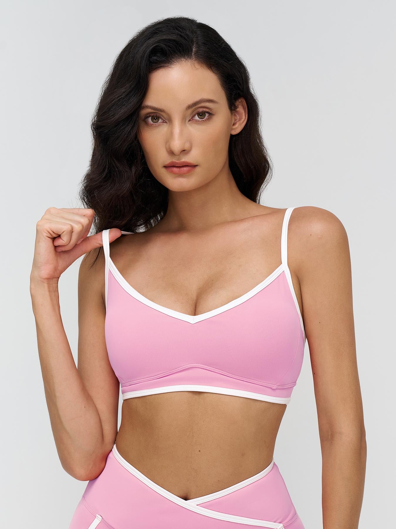 Women's Colorblock Yoga Bralette, Dual Shoulder Straps Design - image 11