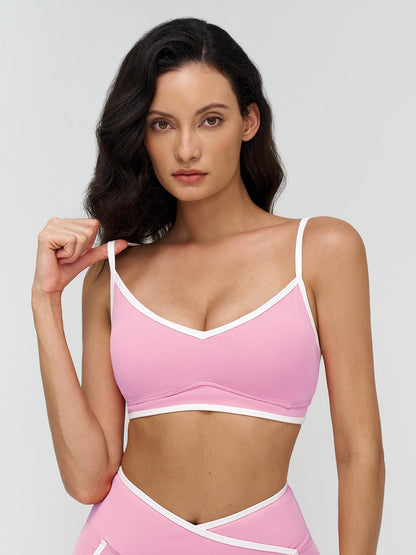 Women's Colorblock Yoga Bralette, Dual Shoulder Straps Design - image 11