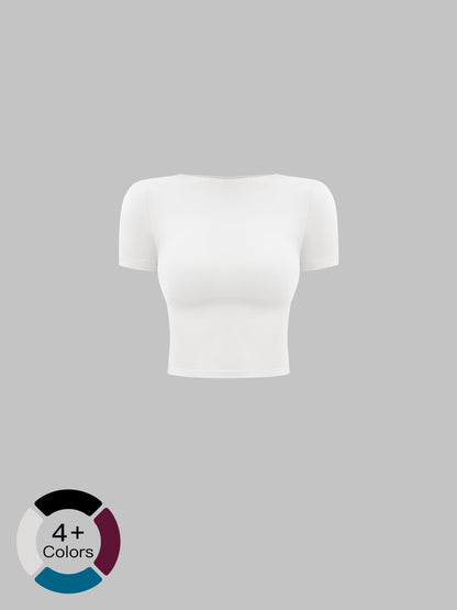 Creamy Soft Fleece Yoga for Women, Slim Fit Short Sleeve Top - image 19