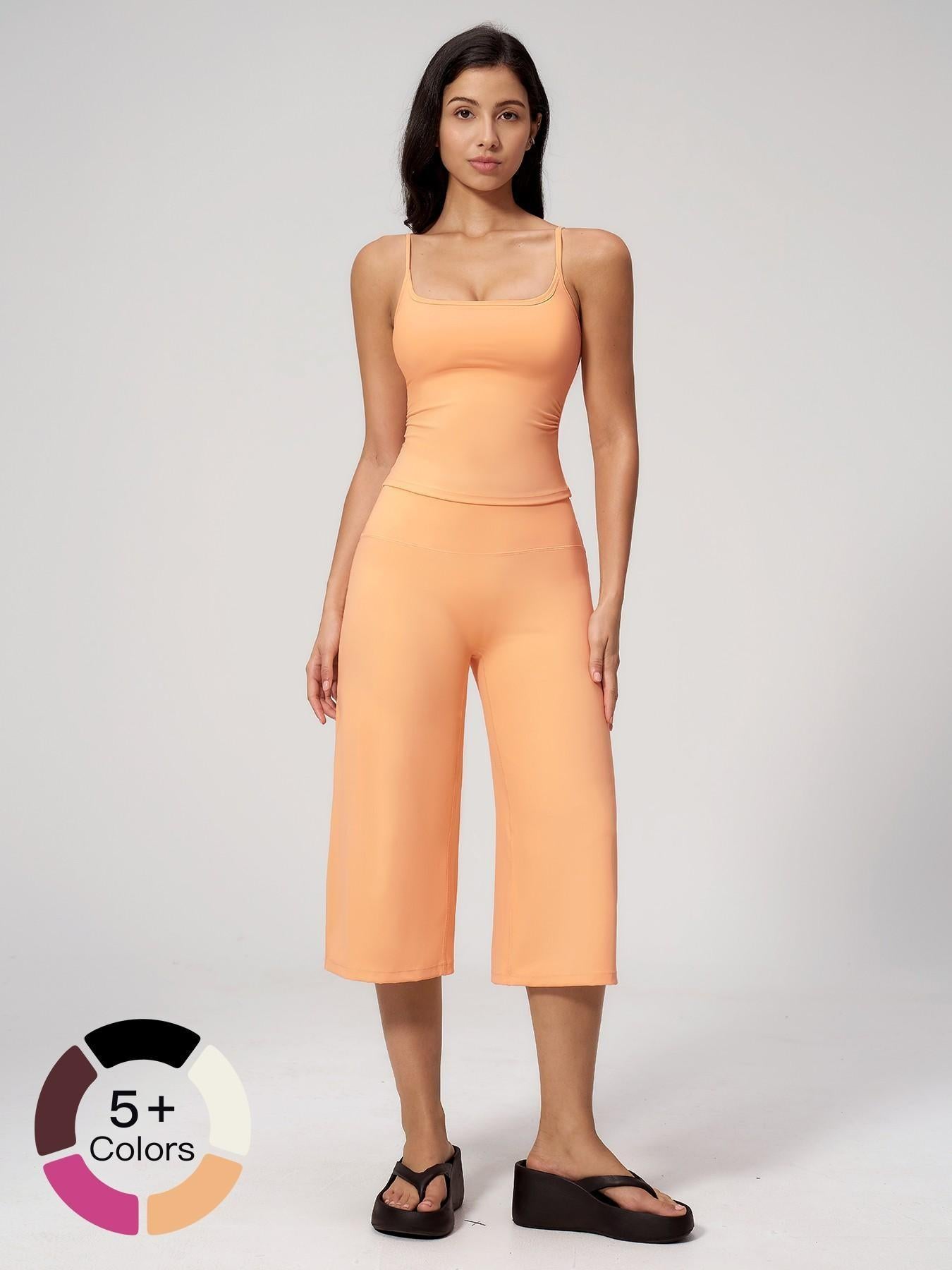 Yoga Tank Top High Waist Quick-Dry Casual Mid-Length Pants Running Outdoor Athletic Sportswear Yoga… - image 21