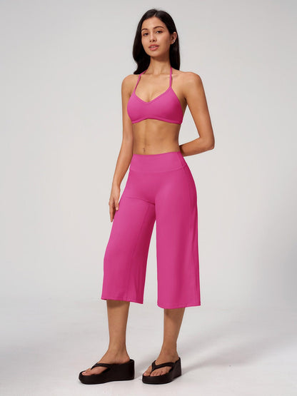 Women's Yoga Set, High-End Shock Absorption Sport Bra & Quick-Dry High-Waist Capri Pants - image 15