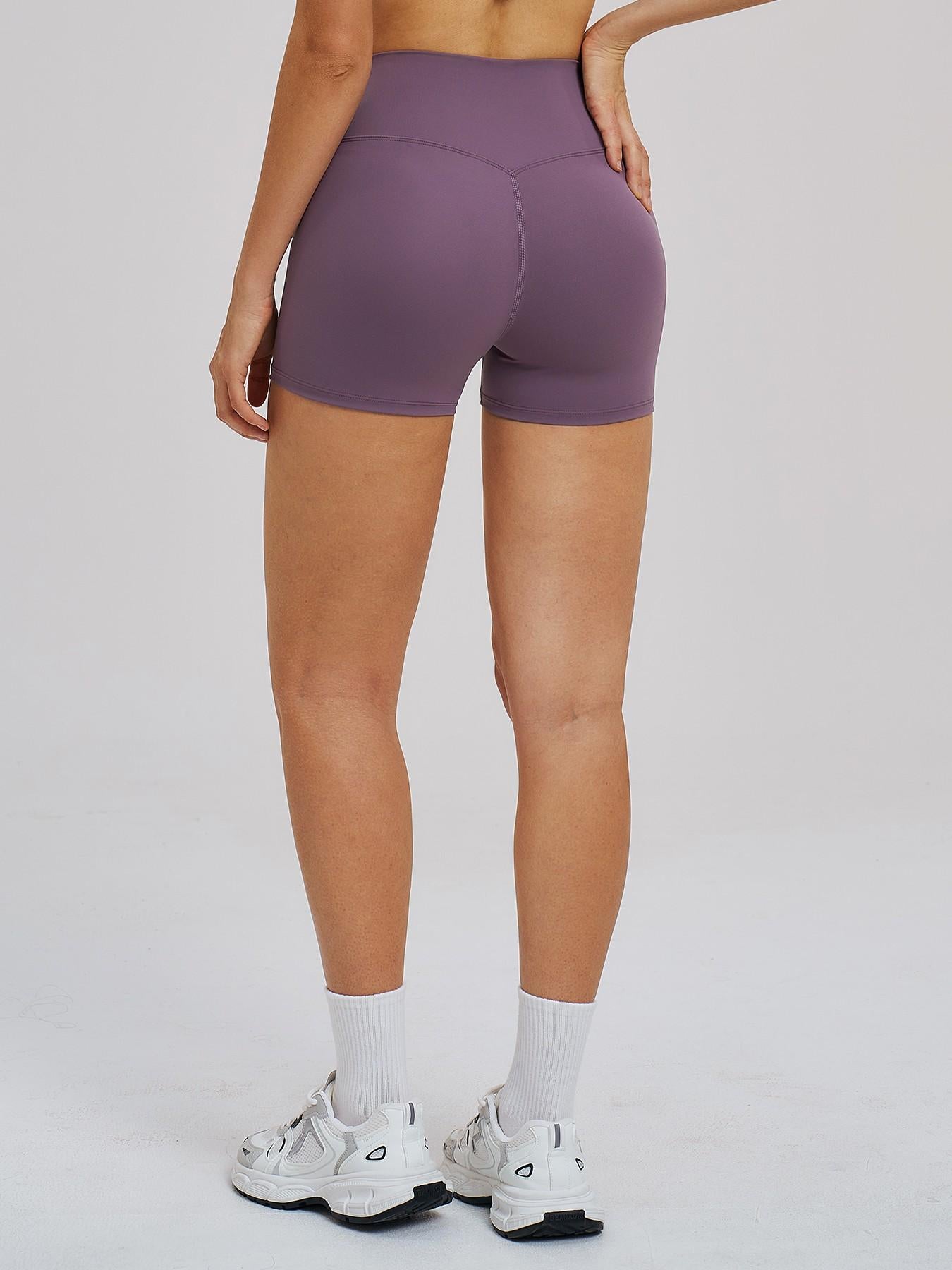 Cross Waist Yoga Shorts, Tight Fit Fleece Fitness Short Pants - image 15