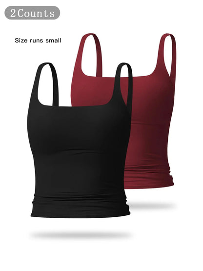 Women's Solid Color Sports Tank Top for Yoga & Gym