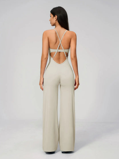 Cross Back Yoga Jumpsuit for Women, Sporty Style - image 7