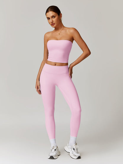 Autumn Winter Fleece Back Yoga Set, High Waist Tight Fit Long Sleeve Workout Clothes - image 15