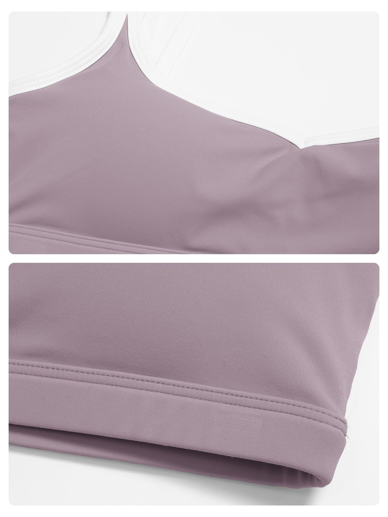 Colorblock Skin-Touch Sports Bra, Quick-Dry Tight-Fitting Cross-Back Sport Tank Top - image 13