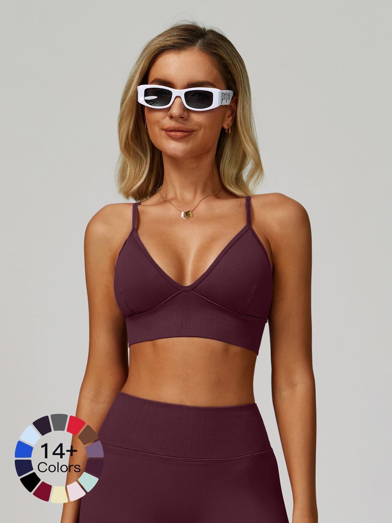 Seamless Yoga Bra with Shoulder Straps, Quick-Dry Sports Top - image 29