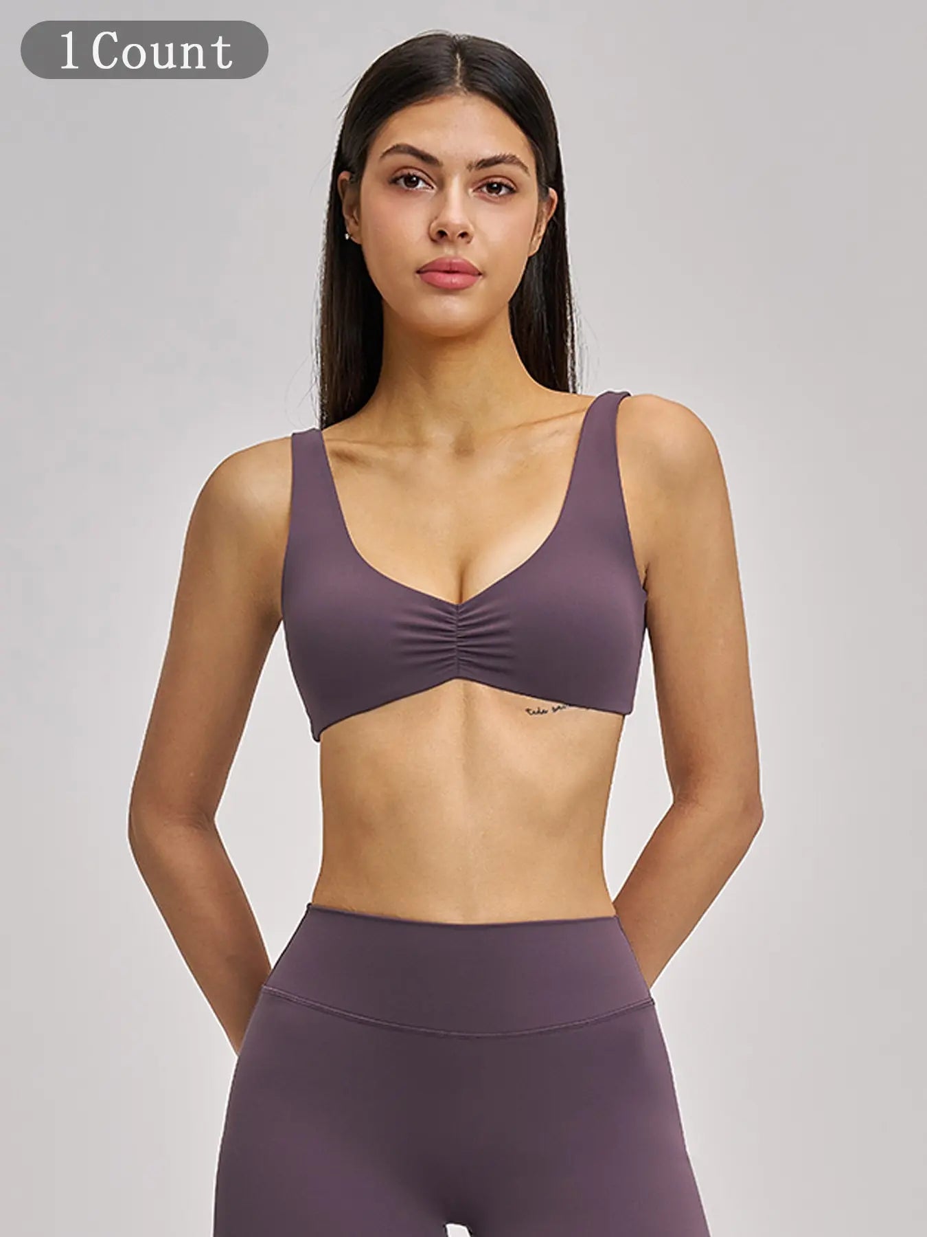 Sexy Backless Yoga Bra, Gathered Sports Running Fitness Underwear