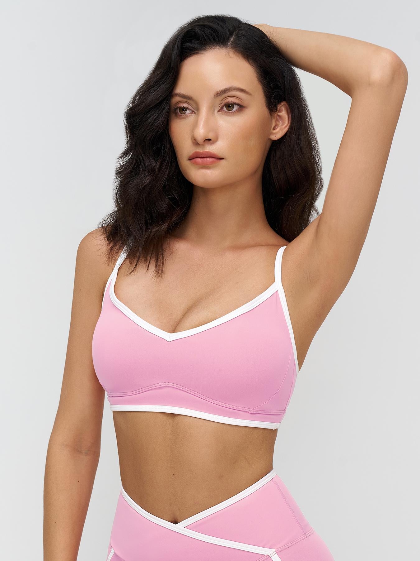 Women's Colorblock Yoga Bralette, Dual Shoulder Straps Design - image 13