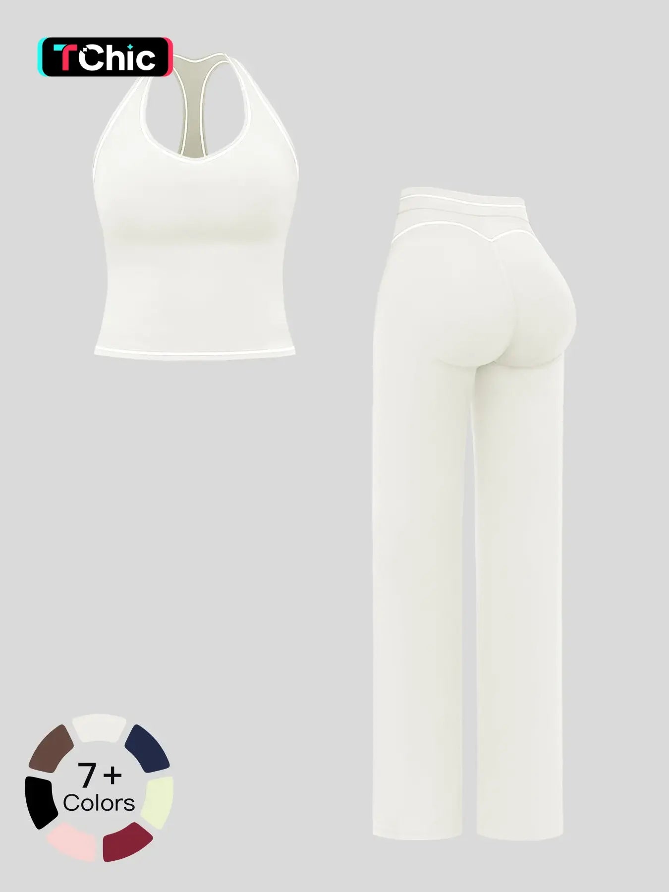 Women's Yoga Set with Dual Shoulder Straps, High-End Feel Sportswear
