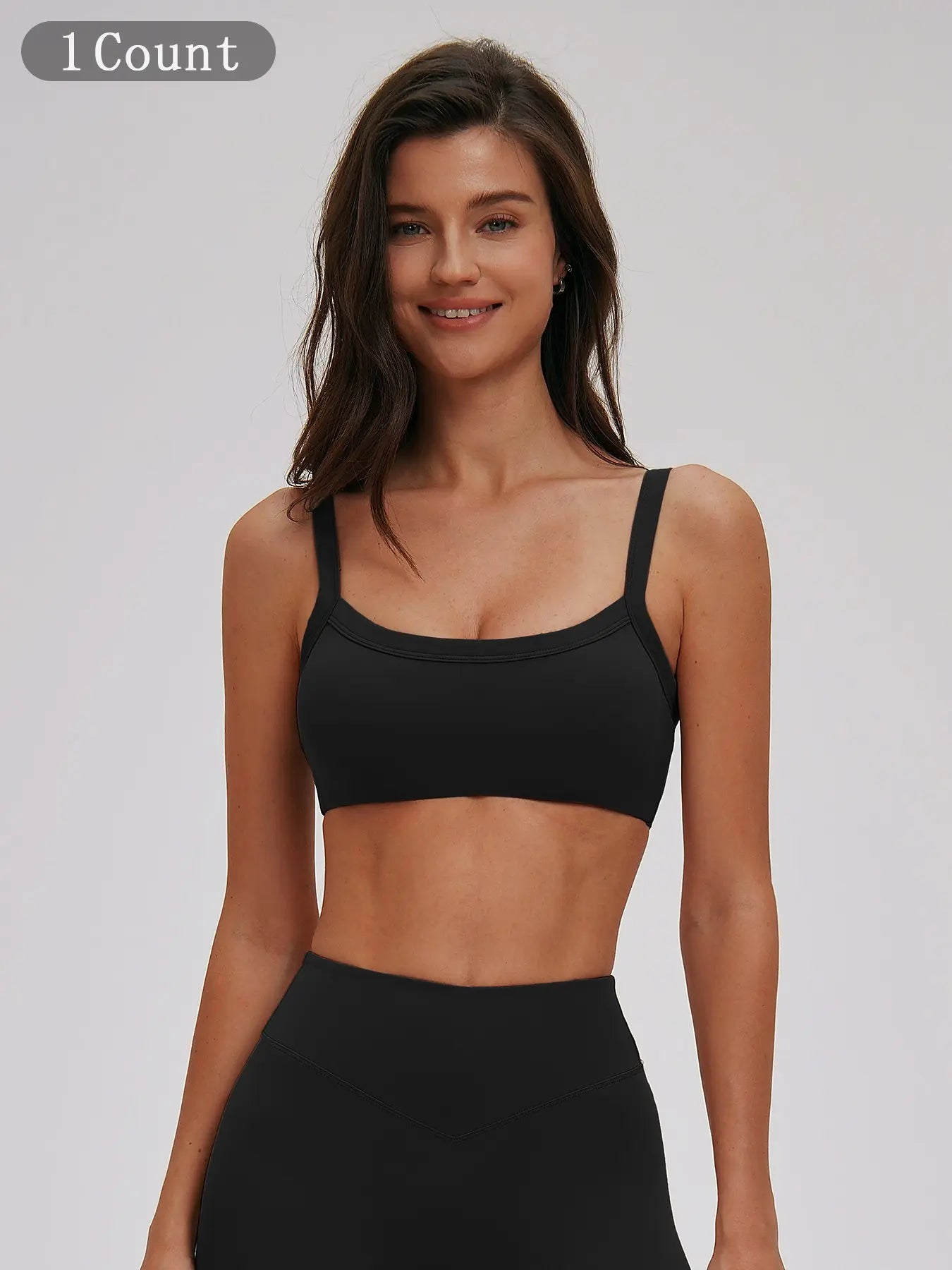 Cross-Border Textured Shoulder Straps Yoga Bra, Hollow Back Tight-Fitting Sports Innerwear