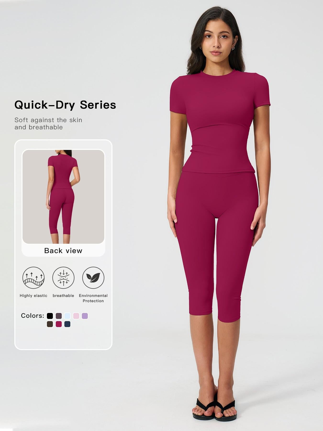 Breathable Tight Yoga Set, High Waist Quick-Dry Fitness Wear - image 11