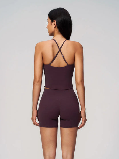 European and American Style Yoga Set for Women, Cross Back High Waist Slimming Running Fitness Sports… - image 8