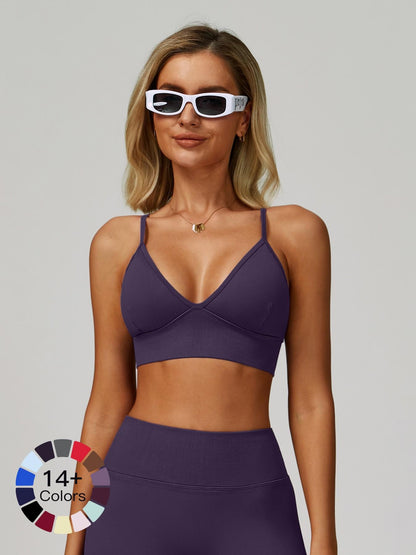Seamless Yoga Bra with Shoulder Straps, Quick-Dry Sports Top - image 12