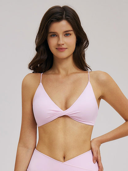 Women's V-Neck Sports Bra, Fine Strap Backless Design - image 10