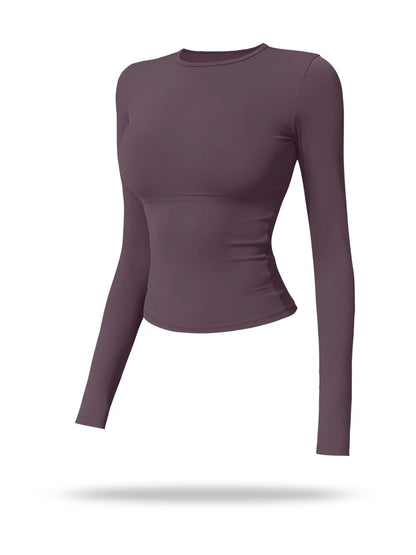 New Fleece Long Sleeve Yoga Top, High Strength Fitness Wear
