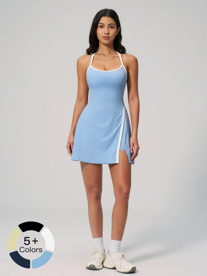 Women's Bare Feel Yoga Dress, Hollow Out Breathable Slim Fit Workout Apparel - image 12
