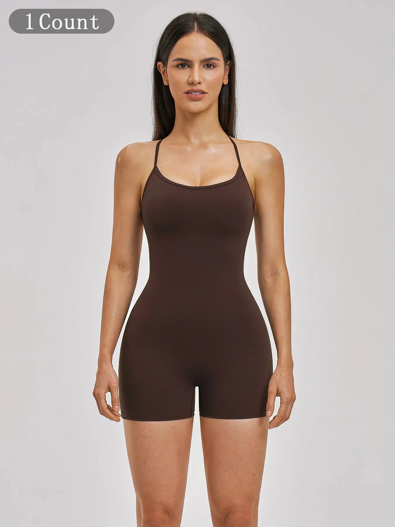 European and American Style Two-Piece Colorblock Halter Sports Jumpsuit, One-Piece Yoga