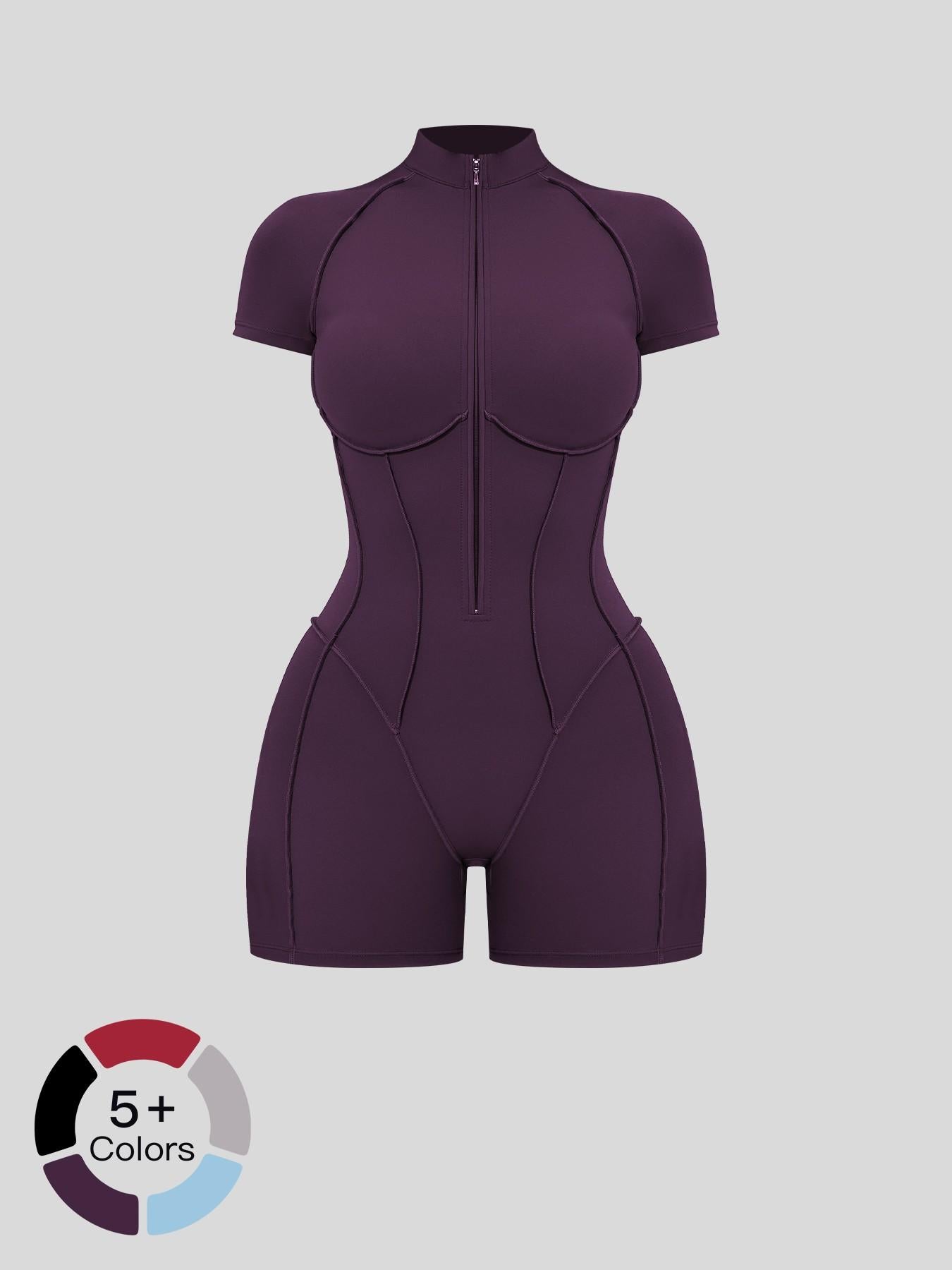 European and American Cross-Border Fitness One-Piece, Stand Collar Zipper - image 20