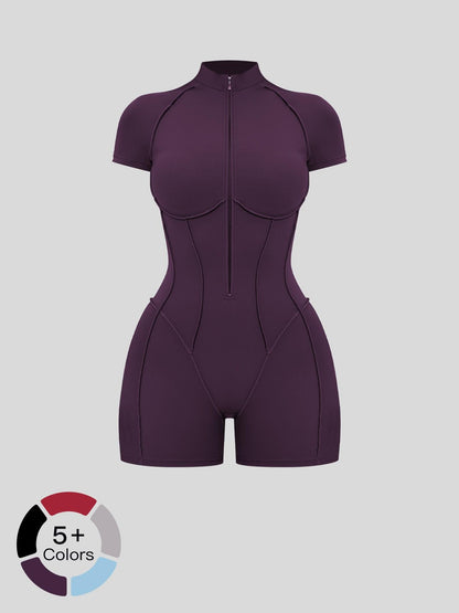 European and American Cross-Border Fitness One-Piece, Stand Collar Zipper - image 20