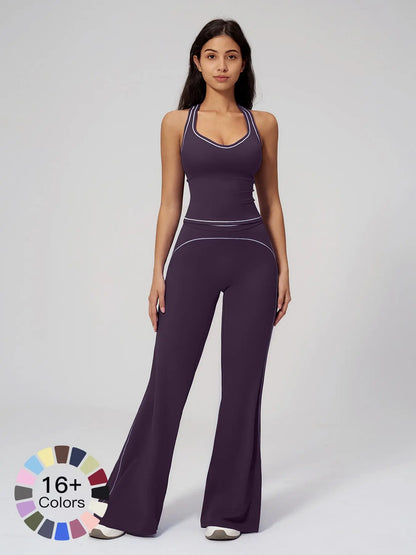 Women's Yoga Set with Dual Shoulder Straps, High-End Feel Sportswear