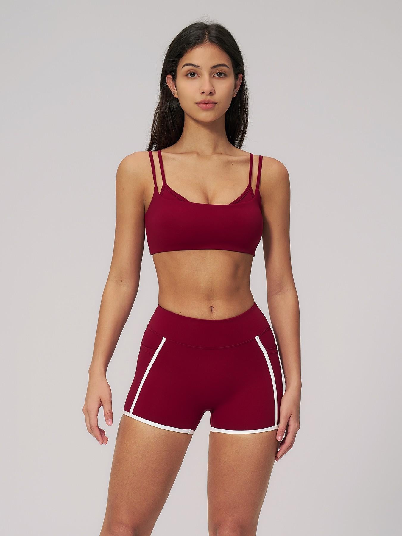 Women's Bare-Look Yoga Set, Contrast Stitching - image 15