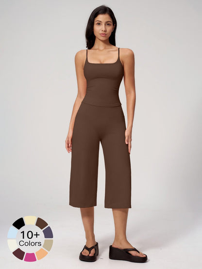 Yoga Tank Top High Waist Quick-Dry Casual Mid-Length Pants Running Outdoor Athletic Sportswear Yoga… - image 25