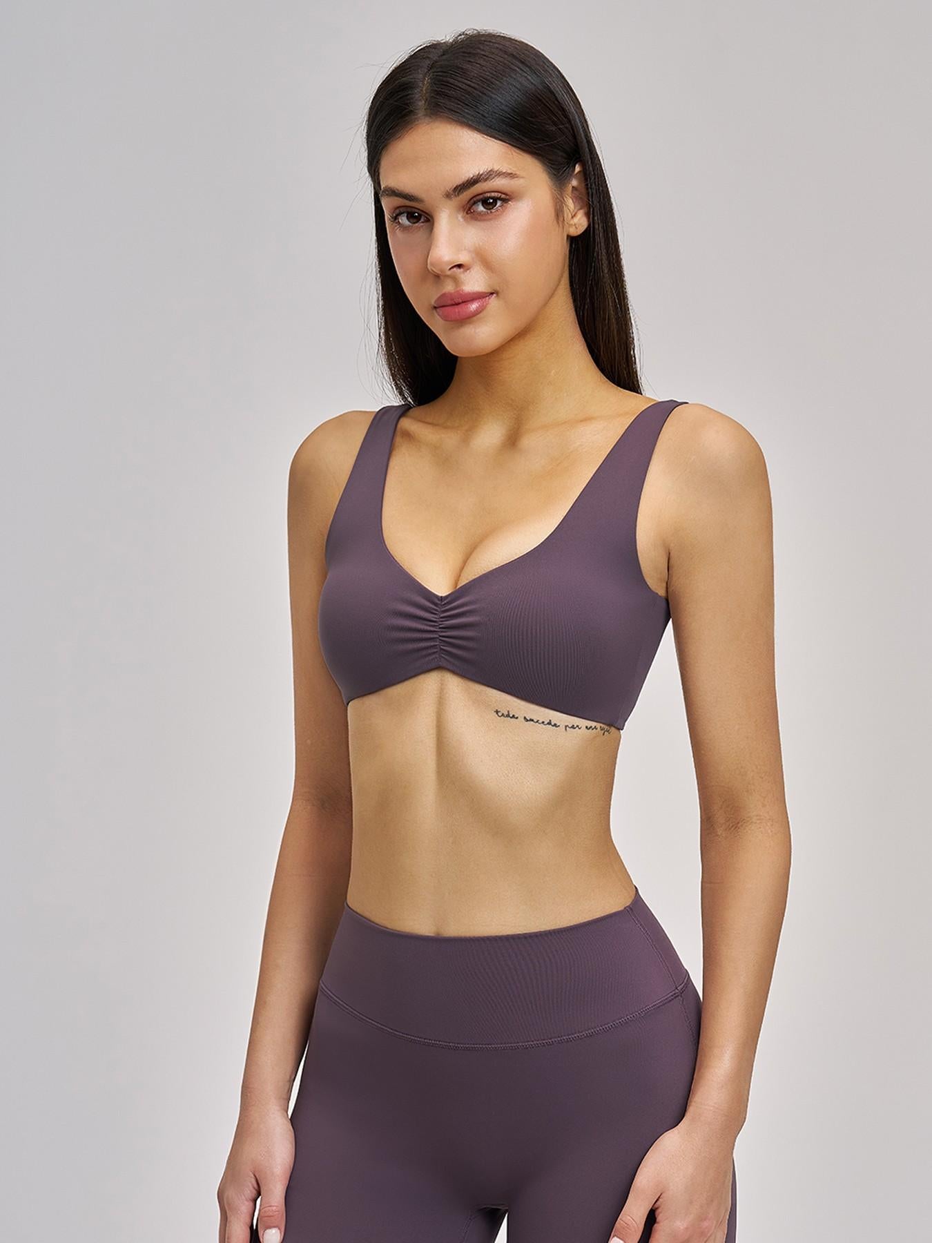 Sexy Backless Yoga Bra, Gathered Sports Running Fitness Underwear - image 11
